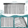 5 Pieces Hair Combs for Women Accessories Metal Bridal Hair Comb 20 Teeth Wedding Veil Comb Decorative for Women Girls Fine Hair(Black)