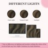 MAXITA Sew in Hair Extensions Real Human Hair 16 Inch 100g Balayage Dark Brown Mixed Chestnut Brown Weft Hair Extensions Human Hair Double Weft Hairpieces Soft Stright Nutural Hair for Women