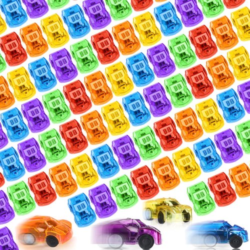 144 Pieces Pull Back Car Party Favors Mini Car Toys Bulk Friction Powered Small Racing Cars Color...