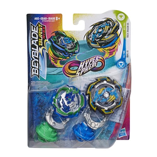 Beyblade Burst Rise Hypersphere Dual Pack Rock Dragon D5 & Ogre O5-2 Right-Spin Battling Top Toys, Ages 8 & Up