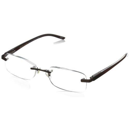 Foster Grant mens Rick Glasses Reading Glasses, Brown/Transparent, 59 mm US