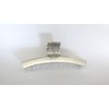 Generic Long shiny silver tone filigree metal hair claw clip