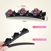 Sparkling Crystal Stone Braided Hair Clips, Four-Leaf Clover Chopped Hairpin Duckbill Clip, Braided Hair Clip with Rhinestones for Women/Girls (A-4PCS)