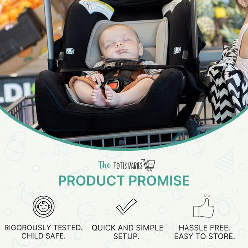 Totes Babies - Car Seat Carrier for Shopping Carts, Allows Babies, Newborns, Infants and Toddlers to Stay Snug or Sleeping in Car Seat While Parents Shop, As Seen on Shark Tank