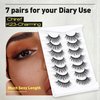 Lashes False Eyelashes Soft Faux Mink False Lashes 14MM False Lashes Chiref Fluffy Curly False Eyelashes 3D 7 Pairs K23-Charming