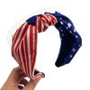 American Flag Knotted Headband,4th of July Headband,Red White Blue Patriotic USA Bow Knotted Wide Headband Yoga Hair Band Hair Hoops,for Women Girls Gift,4th of July Decorations,Independence Day