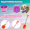 FUNWEGOT Beach Sand Toys Set Includes Collapsible Buckets 2 Big Size Sand Shovels, Rake, Animal Sand Molds Toys with Mesh Bag Silicone Pail, Sandbox Kit for Kids Age 3+ (19 PCS)