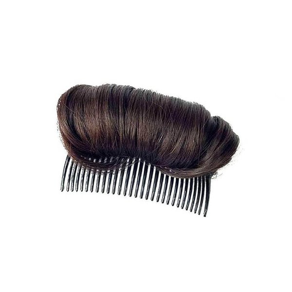 1Pc Womens Hair Bun Invisible False Hair Clip Bump It Up Volume Base Fluffy Princess Hair Pad Insert Tool Accessories (Dark Brown)
