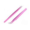 Aoshang 2PCS Stainless Steel Straight and Curved Tip Tweezers Nippers for Eyelash Extensions and Nail Art Sticker Rhinestone Eyelash Picker Acrylic Gel Nail DIY Art