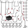 114 pcs Pegboard Hooks Assortment with Metal Hooks Sets, Pegboard Bins, Peg Locks for Organizing Storage System Tools