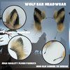 Kidukso Wolf Ears Headwear Simulation Animal Ears Headband Headdress Cute Wolf Ears Headpiece Wolf Faux Fur Ears Hairband Dress Up Party Anime Cosplay Adult Halloween Wolf Ears Hairhoop Wolfdog Fur