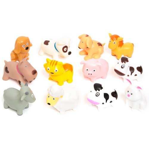 R & S LIMITED Boley: Bath Toy Bucket: Farm Animals - 12pc Playset - Cartoon Animal-Themed Water Toys, Convenient Storage Bucket, Mold-Free Construction, Kid Ages 3+
