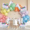 6 Pcs Walking Llama Animal Balloons Self Standing Lovely White Alpaca Llama Foil Balloons for Mexican Fiesta Themed Party Birthday Party Baby Shower Wedding Party Decorations