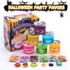 Funewest 6 Packs Halloween Crystal Slime Clear Slime Kit for Girls Boys Ages 8-12, Non Sticky Fluffy Slimes for Kids, Party Favors with Spooky Add Ins, Stress Relief Jelly Slimes Toys