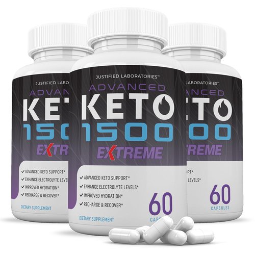 (3 Pack) Advanced Keto 1500 Extreme Pills 1675MG New & Improved Formula Contains Apple Cider Vinegar Extra Virgin Olive Oil Powder Green Tea Leaf 180 Capsules