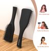 SHINLEA Detangler Hair Brush for Wet & Dry Hair, No Tangle Wave-shaped Soft Bristle Hairbrush for Reduces Breakage, Lightweight Travel Brush Detangling All Hair Types, Black