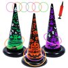 10PCS Halloween Inflatable Witch Hat Ring Toss Game Halloween Games with 8 Rings and Pump Halloween Decorations Gift for Kids Adults Family Party Games