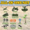 Wbzle Military Soldier Action Figures, 15PCS Army Soldier Set Including Military Base, Military Vehicles, Military Combat Toys, Army Toy Set for Kids Boys