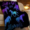 Horse Throw Blanket Ultra Soft Cozy Plush Just A Girl Who Loves Horses Flannel Fleece Blankets Lightweight Fuzzy Warm Animal Party Blanket All Season Gifts for Boys Girls Bed Couch Sofa 50"x40"