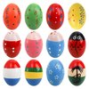 Peohud 24 Pack Wooden Egg Shakers, Maracas Percussion Musical Easter Eggs for Kids, Musical Instruments Toys for Toddler Baby Music Learning
