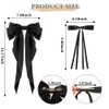 Hair Bows for Women Girls, 2 PCS Silky Satin Bow Hair Clips Ribbon Hair Bow Clips Bowknot with Long Tail Black Hair Bow Cute Hair Accessories, 2 Sizes