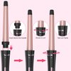 Curling Wand Set, Curling Iron Interchangeable 3 Barrel Curler with Ceramic Tourmaline Professional 5 in 1 Wand Curling Iron,for Women with Curler and Waver