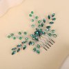 Rumtock Green Crystal Balls Hair Comb Branch Hair Piece for Wedding Brides Bridesmaid Flower Hair Jewelry