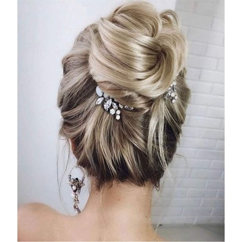 Unicra Bride Silver Wedding Hair Comb Rhinestone Bridal Headpiece Sparkly Crystal Hair Accessorie for Women and Girls (A-Silver)