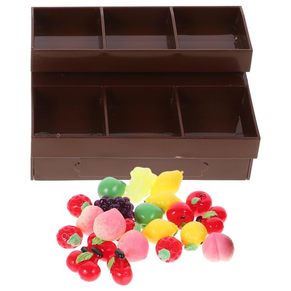 Vegetable Shelves Miniature Furniture Accessories Mini Stands for Display Doll Furniture Doll House Storage Rack Model Miniature Grocery Stand Wear Resistant Mini Furniture