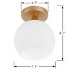 Brixury Gold Semi Flush Mount Ceiling Light Fixture with White Glass Globe Shade