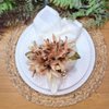 Maison Charlo Set of 4 Caramel Lilies Flower Napkin Rings for Special Occasions: Valentine's, Easter, Mother's Day, Thanksgiving, Christmas, Weddings, and Gatherings