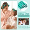 30 Pieces Flexible Curling Rods Twist Foam Hair Rollers Soft Foam No Heat Hair Rods Rollers and 1 Steel Pintail Comb Rat Tail Comb for Women Girls Long and Short Hair (Lake Green, 7 x 0.3 Inch)