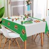 4 Pack Football Themed Tablecloths Disposable Plastic Football Table Cover Supplies Rectangular Game Day Tablecloth Football Field for Tailgate Football Party Decorations, 51'' X 86'' (4 Pack)