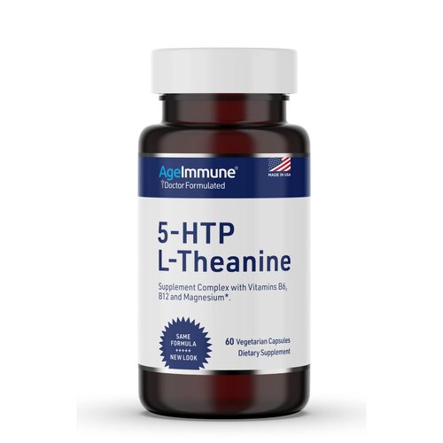 5-HTP Formula for Stress Relief and relaxation support for Teens and Adults with 5-HTP, L-Theanin...