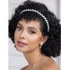 SWEETV Pearl Bridal Headband Handmade Wedding Headbands for Women Silver Rhinestone Hair Band Bridal Headpieces for Wedding Hair Jewelry Accessories