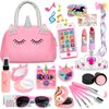 Play Purse Little Girls Toys - Fake Pretend Makeup for Toddlers with Girls Purse Pretend Play Girls Toys for 3 4 5 6 Year Old Toddler Purse Fake Kids Phone Birthday Gifts for Girls