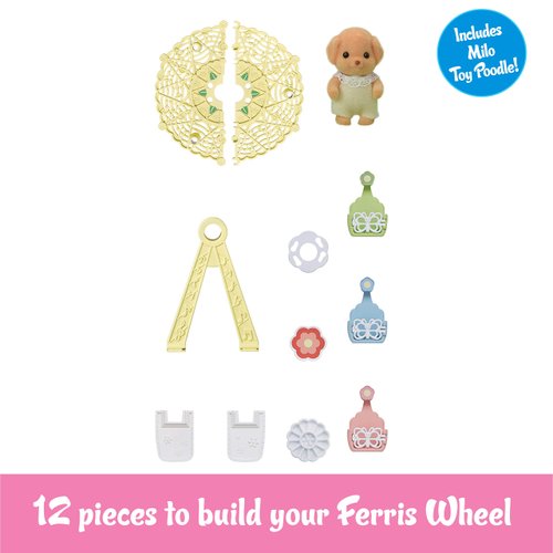Calico Critters Baby Ferris Wheel, Dollhouse Playset with Toy Poodle Figure Included