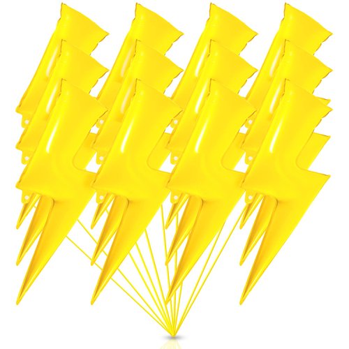 12 Pcs Lightning Bolts Balloons 36 Inch Yellow Flash Balloons Lightning Bolt Party Balloons Foil Flash Party Decorations Stylish Lightning Bolt Balloon for Birthday Party Supplies Wedding Decoration