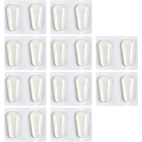 10 Pairs Silicone Nose Pads for Eyeglasses Stick On Nose Pads Anti Slip Nose Pieces for Glasses Soft Silicone Adhesive Eyeglass Nose Pads Transparent Drop Shape