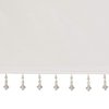 Madison Park Emilia Faux Silk Valances for Windows with Beads, Elegant window valance, 50"W X 26"L, White