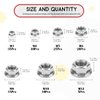 Hilitchi 140-Pcs M3 M4 M5 M6 M8 M10 M12 Hex Flange Nuts Assortment Kit - 304 Stainless Steel