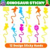 36PCS Dinosaur Party Favors - 24PCS Temporary Tattoos 12PCS Sticky Hands Perfect Birthday Supplies for Kids Stretchy Fidget Goodie Bag Stuffers Treasure Box Toys Classroom Prizes Student Gifts