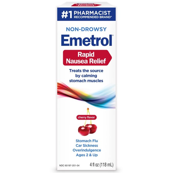 Emetrol for Nausea, Cherry Flavor Syrup - 4 Fl Oz (Pack of 4)