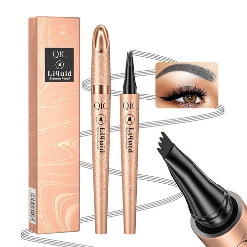 Eyebrow Pencil,Grey 4-Point Micro-Fork Tip Eyebrow Pen,Smudge-Proof Portable Microblading Eyebrow Pencil,Eye Makeup Long-Lasting Waterproof To Create Exquisite Eyebrow Hair for Women
