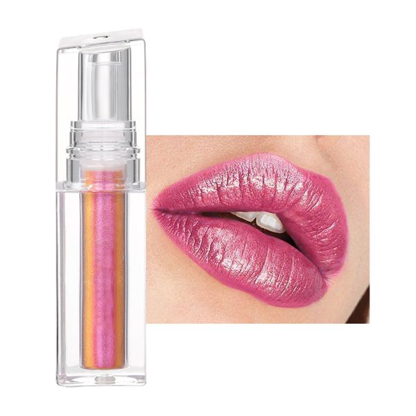MIESCHER Chameleon Lipstick, Multichrome Tinted Lip Gloss with High Glossy Finish, High Pigment Sparkling Non-Stick Cup Glitter Lipstick & Eyeshadow,Waterproof Glossy Lip Gloss For Women(#05)