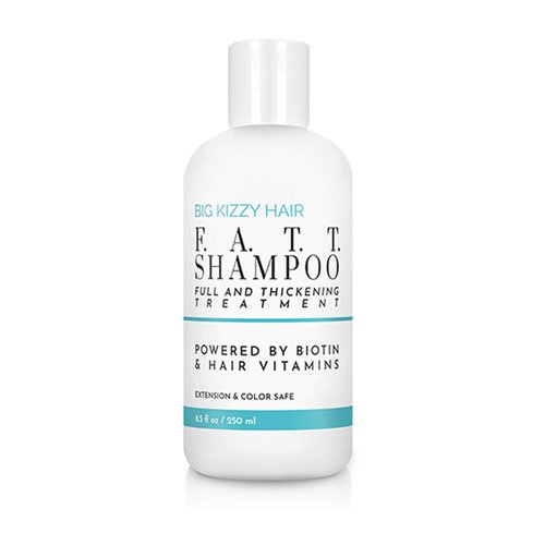 Big Kizzy F.A.T.T. Thickening Biotin Shampoo - Formulated for Extensions + Thin Hair - Sulfate & Paraben Free - Keratin & Color Safe Volumizing Shampoo, 8.5oz