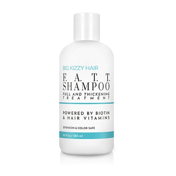 Big Kizzy F.A.T.T. Thickening Biotin Shampoo - Formulated for Extensions + Thin Hair - Sulfate & Paraben Free - Keratin & Color Safe Volumizing Shampoo, 8.5oz