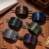 Noverlife 6PCS Leather Hair Barrettes with Stick, Square Shape Hair Clips Hair Slider Pins Ponytail Holders, Hair Accessories Hair Set Clips Hair Barrette with Wood Slide Stick for Women Girls