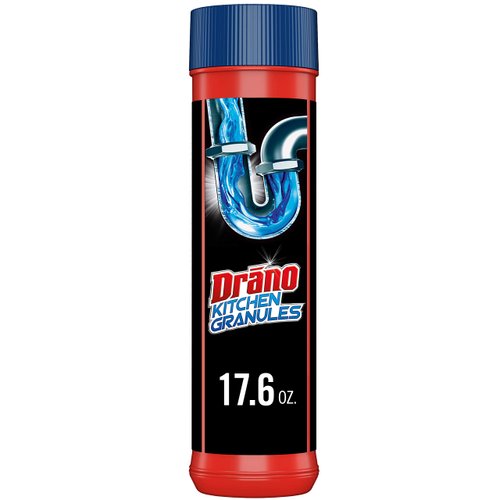 Drano Kitchen Granules Drain Clog Remover and Cleaner, Unclogs blockage from Grease or Cooking Oil, 17.6 oz