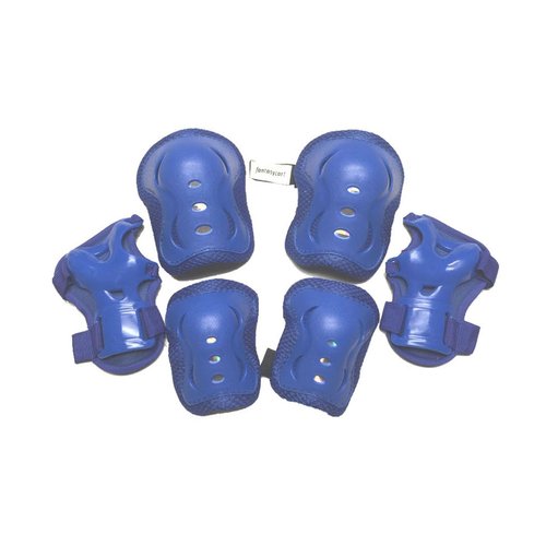 Fantasycart's Kid's Roller Blading Wrist Elbow Knee Pads Blades Guard 6 PCS Set in Blue